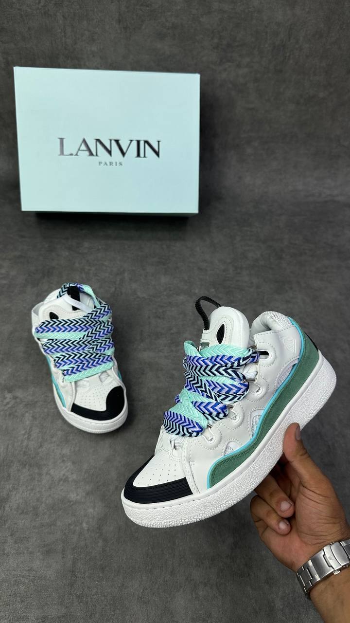 Baskets Lanvin Curb Blanc Bleu