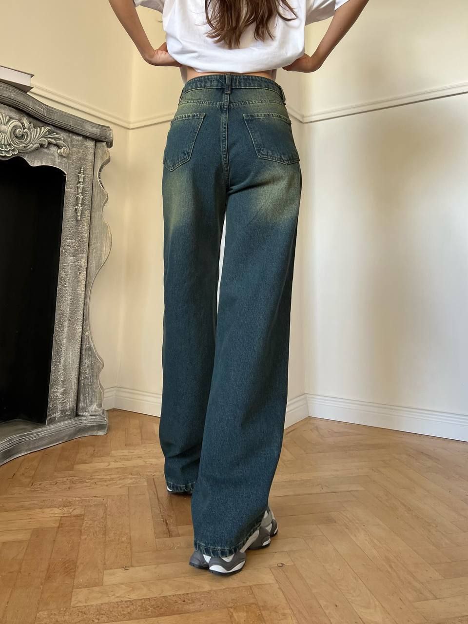 Yellow Tinted Baggy Straight Jeans