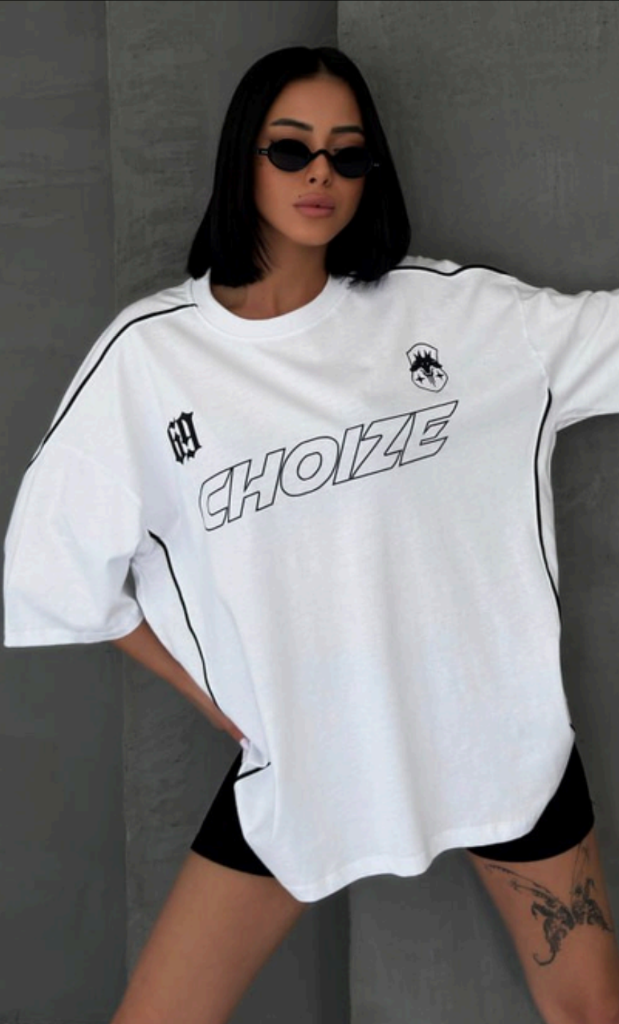 T-shirt unisexe surdimensionné à rayures Choize