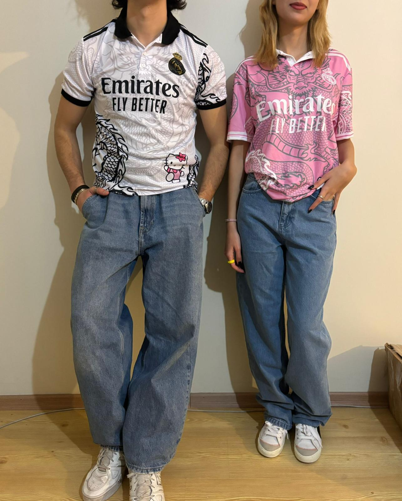 Maillot unisexe surdimensionné Real Madrid X Hello Kitty