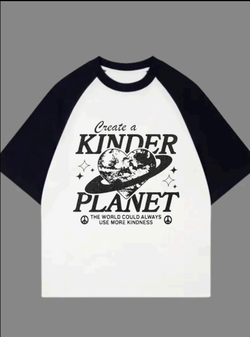 T-shirt unisexe surdimensionné Kinder World Raglan