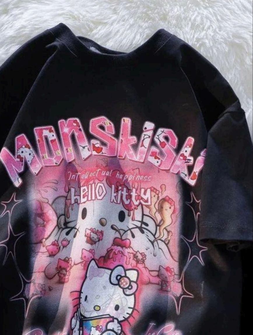T-shirt unisexe surdimensionné Hello Kitty Monskiki