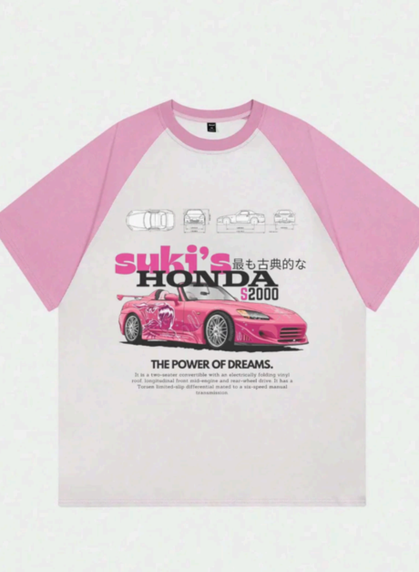 T-shirt unisexe surdimensionné Suki Honda Raglan