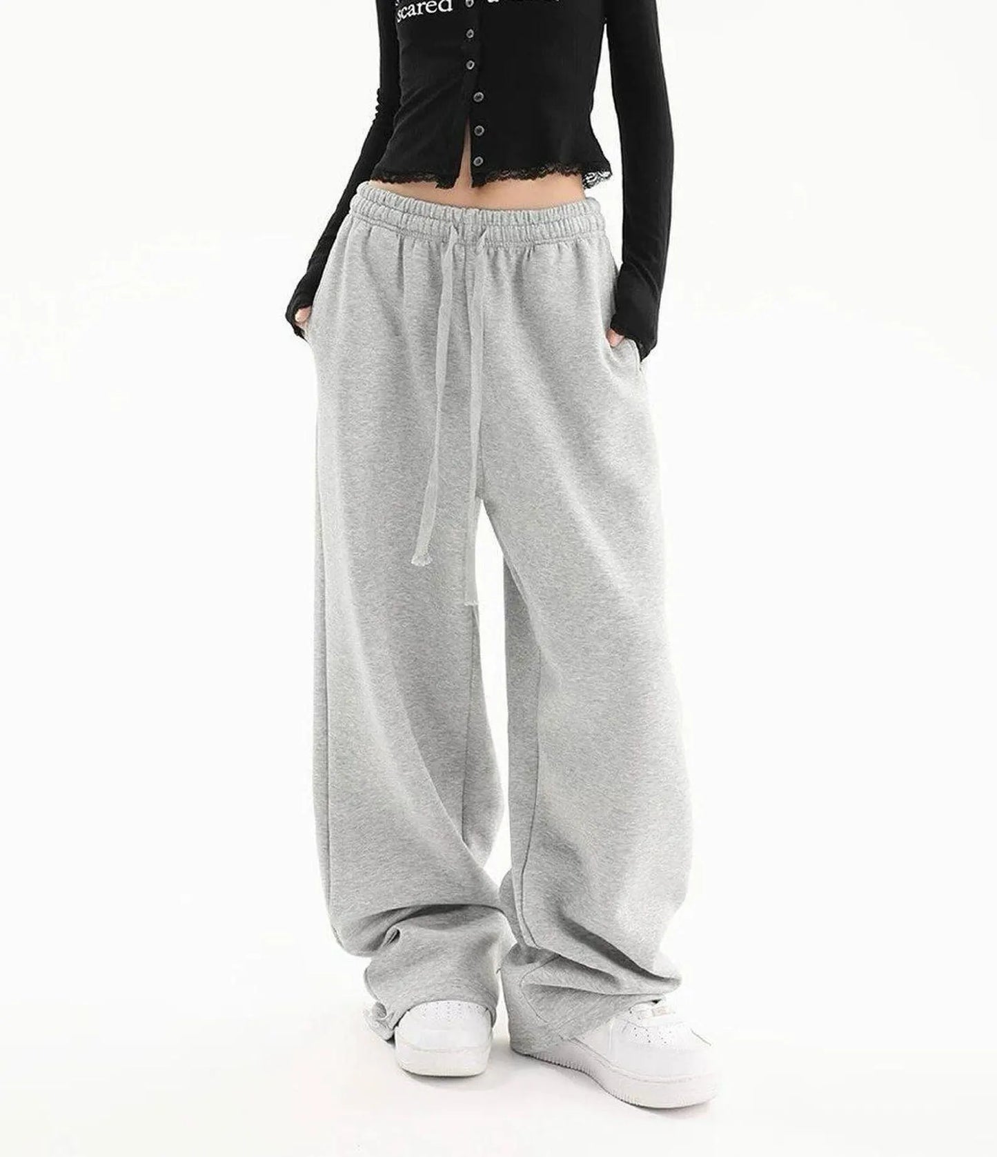 Pantalon de survêtement à jambes larges ouvertes