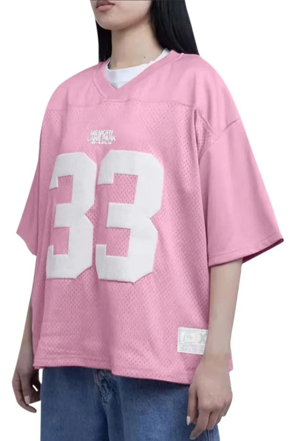 Maillot unisexe surdimensionné rose Memory Lane Park