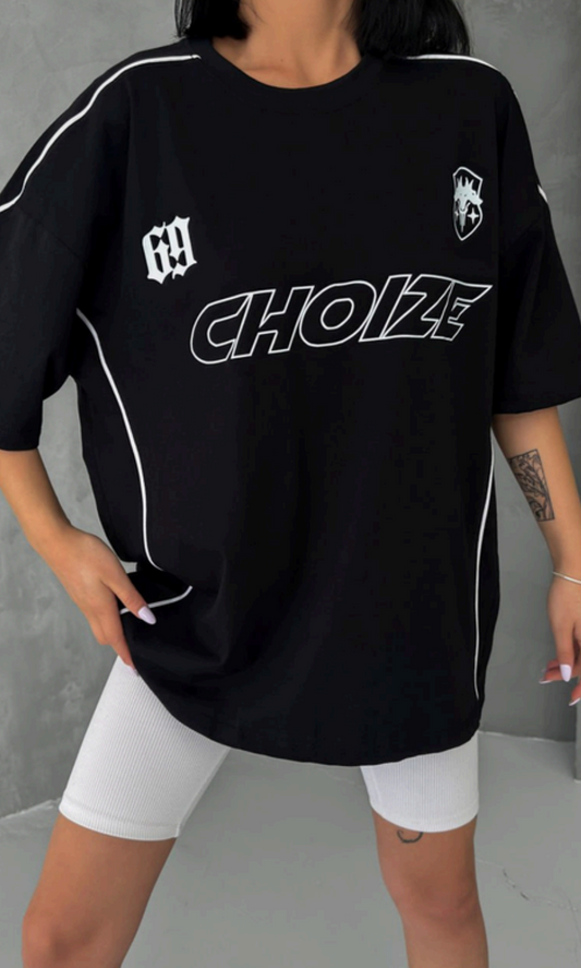 T-shirt unisexe surdimensionné à rayures Choize