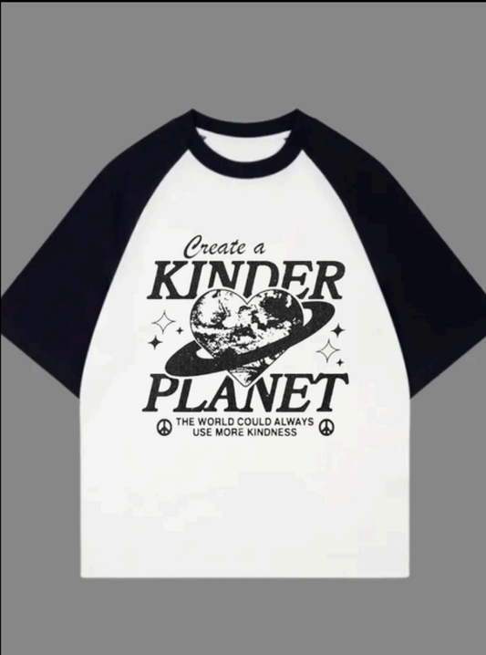 T-shirt unisexe surdimensionné Kinder World Raglan