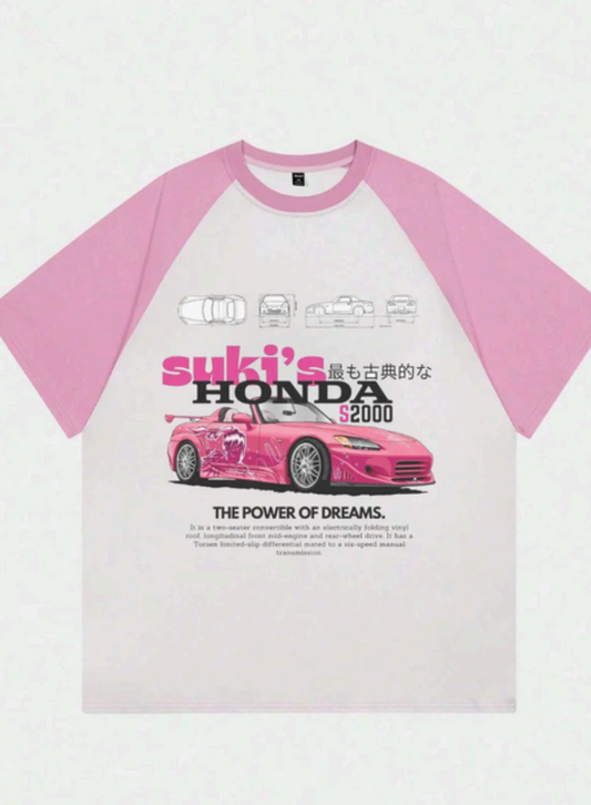 T-shirt unisexe surdimensionné Suki Honda Raglan