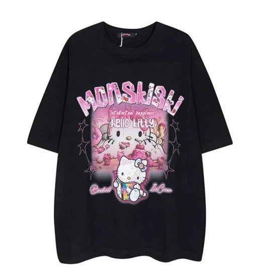 T-shirt unisexe surdimensionné Hello Kitty Monskiki