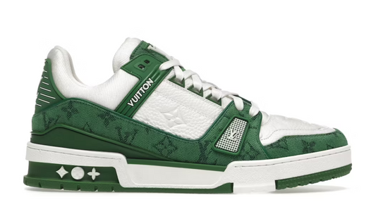 Baskets Louis Vuitton Vert Monogram Denim Blanc