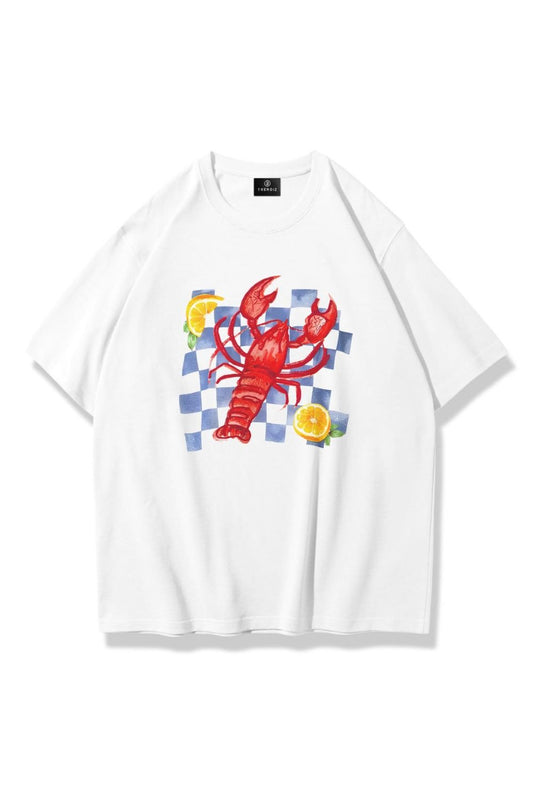 T-shirt unisexe surdimensionné à carreaux de homard