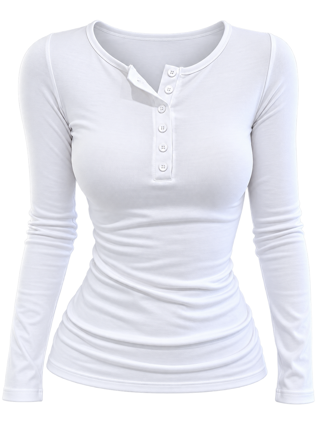 Long-Sleeve Henley Slim Fit Tee - Image 2