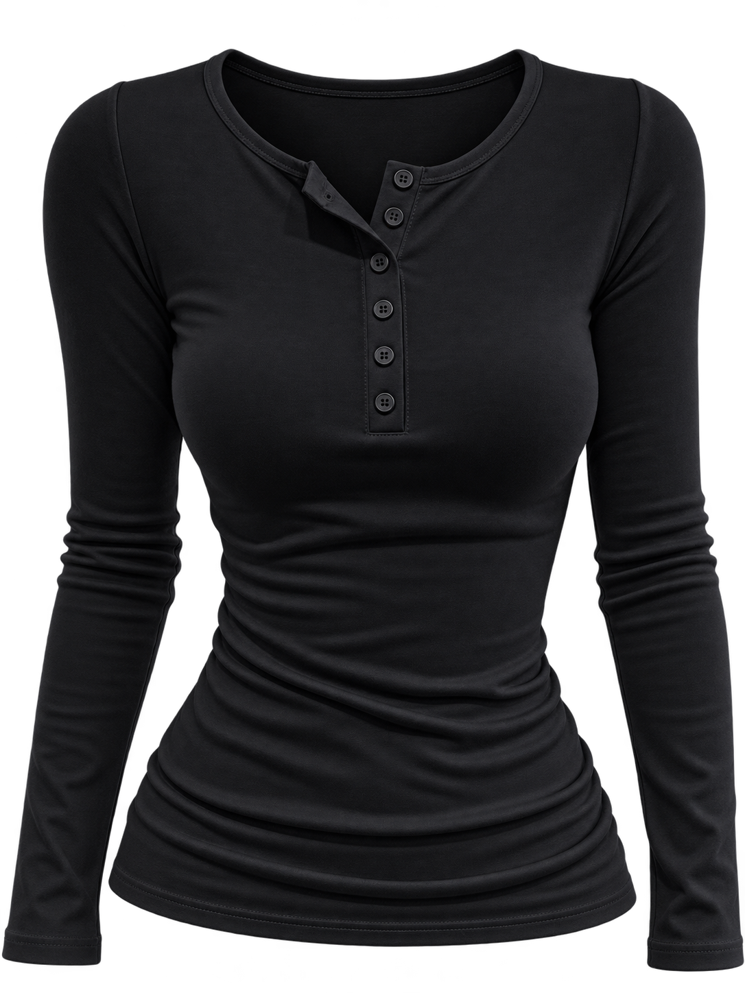 Long-Sleeve Henley Slim Fit Tee