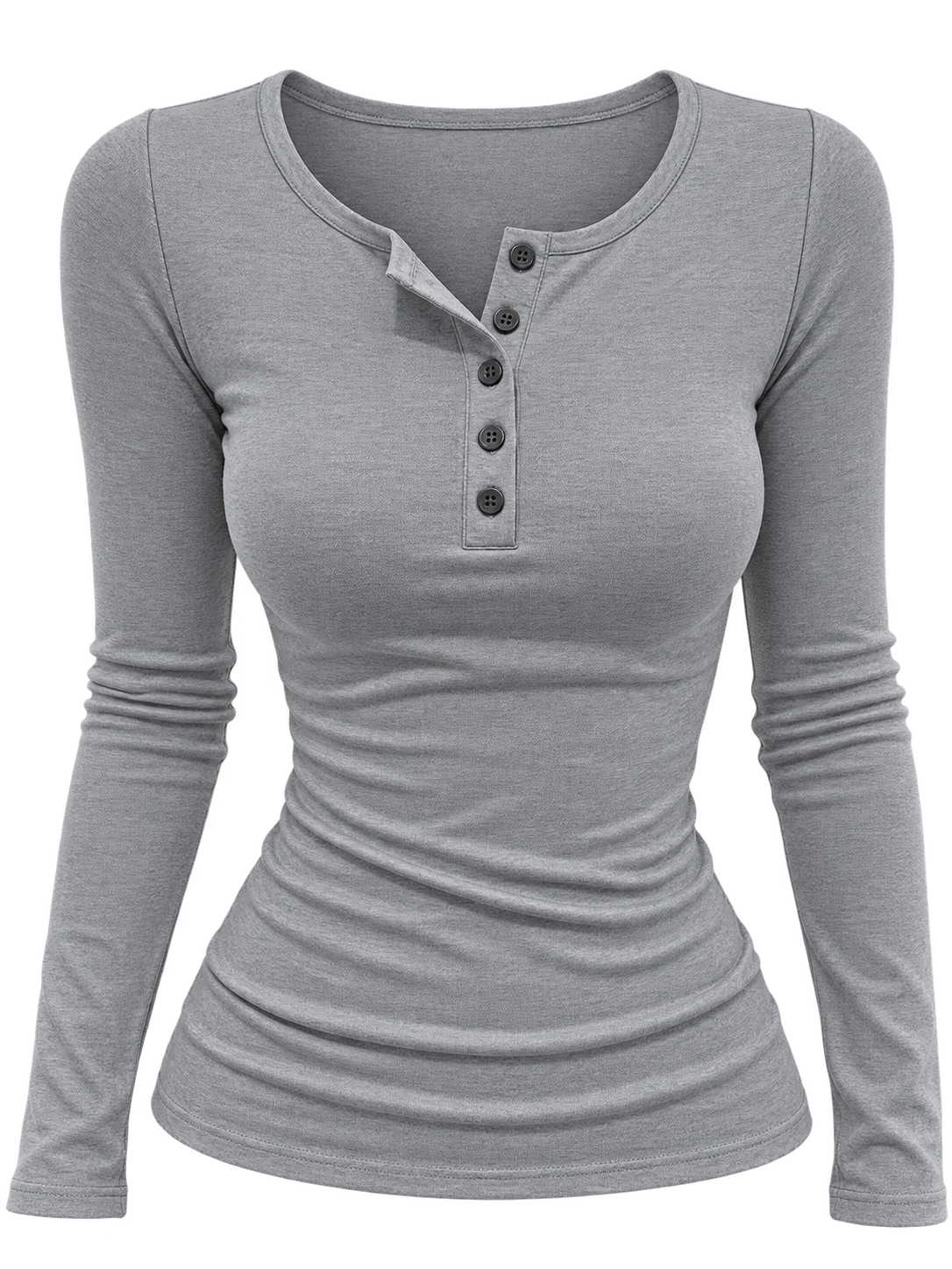 Long-Sleeve Henley Slim Fit Tee - Image 3