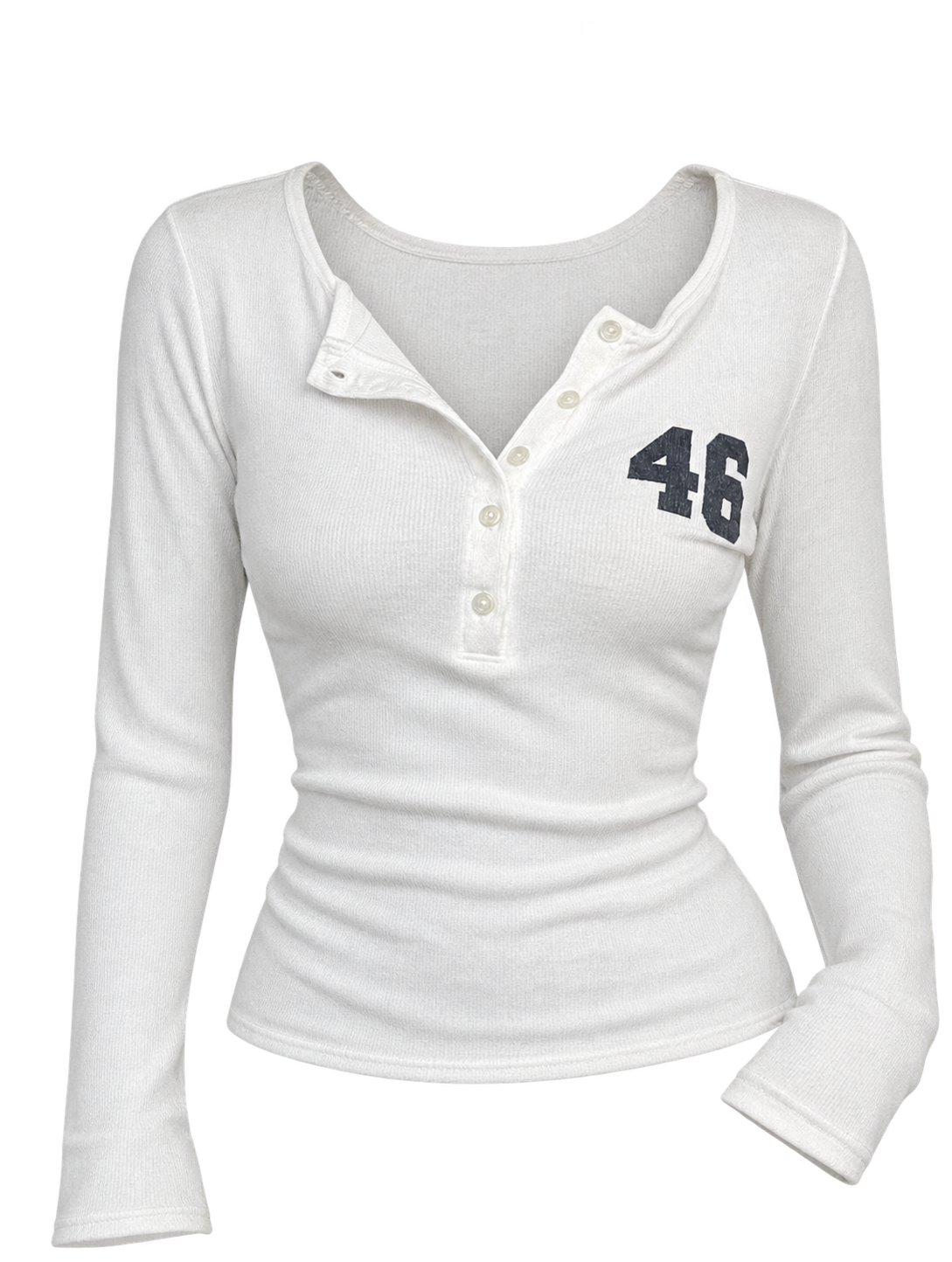 White 46 Henley Slim Fit Tee