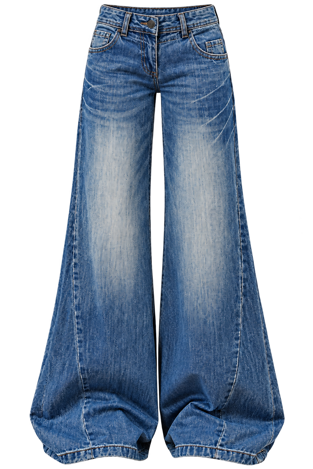 Wide Leg Low-Rise Light Fade Jeans