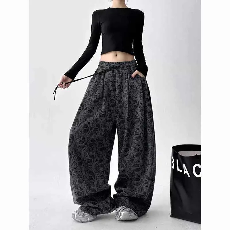 Y2k Women Print Pants Harajuku 2000s American Vintage Oversize Sweatpants Wide Leg - Image 5